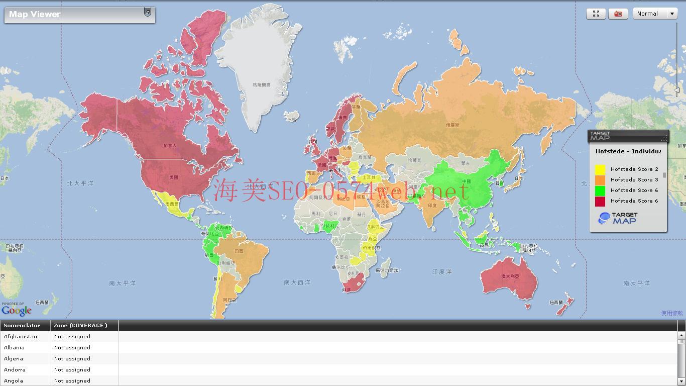 Hofstade Score per countries