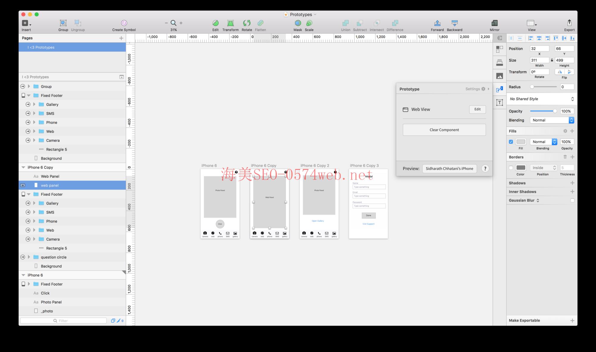 Wireframing on Sketch